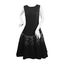 1950s Mr. Blackwell Black Wool Dress