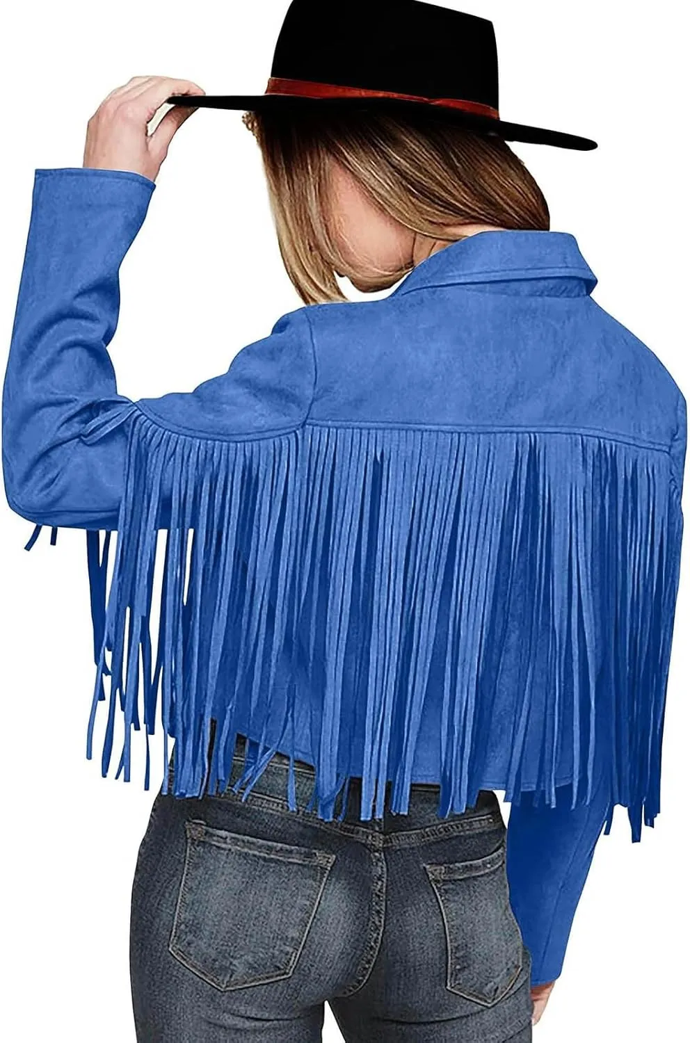 2023 Womens Fringe Jackets Fashion Cropped Petite Coats Tassel Motorcycle Short Jacket Trendy Casual Outerwear Overcoat
