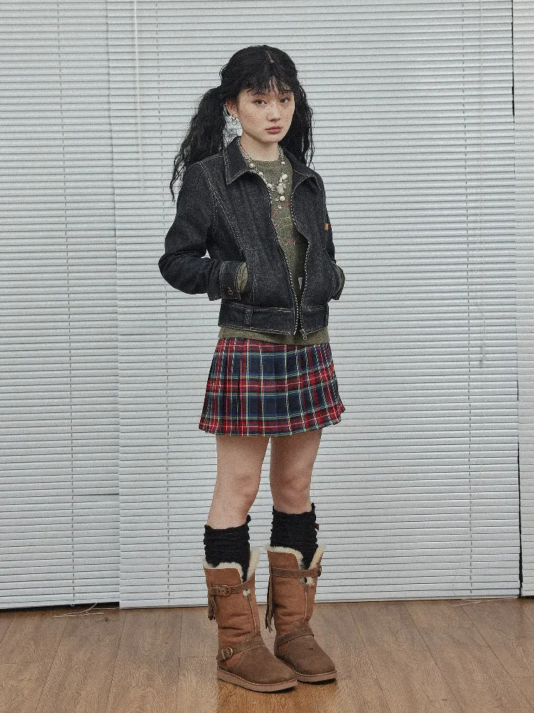 Achihara A-line Grid Skirt