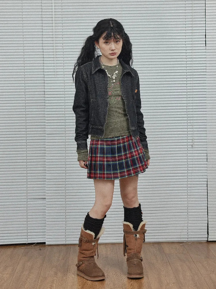 Achihara A-line Grid Skirt