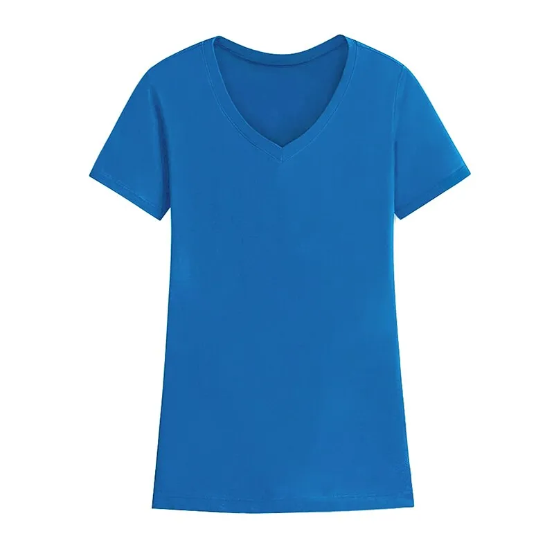 Amy Fashion - 95% Cotton Simple T-shirt