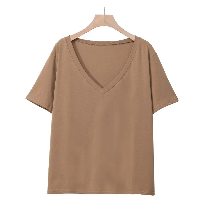 Amy Fashion - 95% Cotton Simple T-shirt