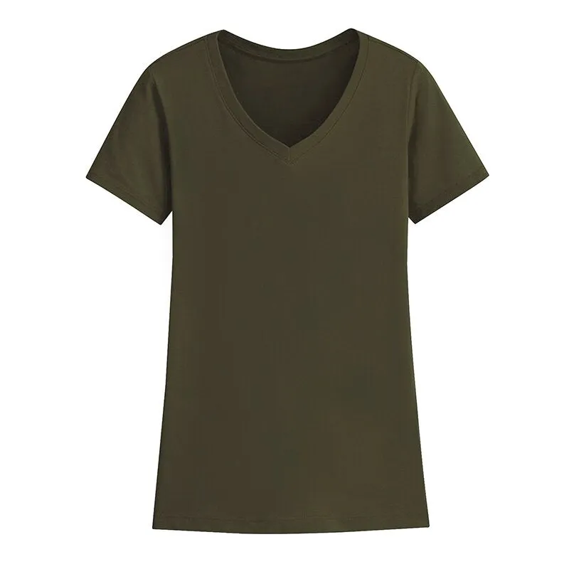 Amy Fashion - 95% Cotton Simple T-shirt