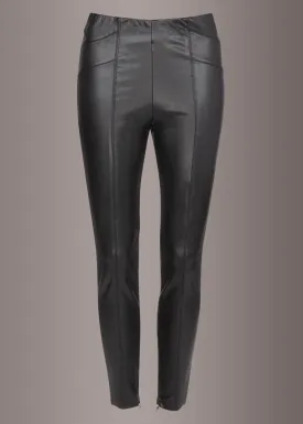Black Faux Leather Leggings Skinny Fit Pants