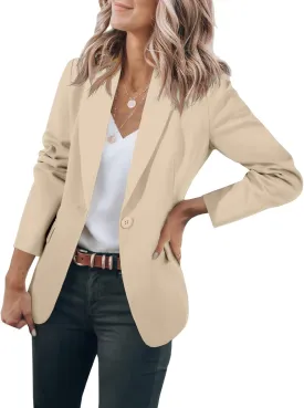 Blazers for Women Business Casual Open Front Long Sleeve Notch Lapel Office Blazer Jacket Work Office Suit Jackets Top