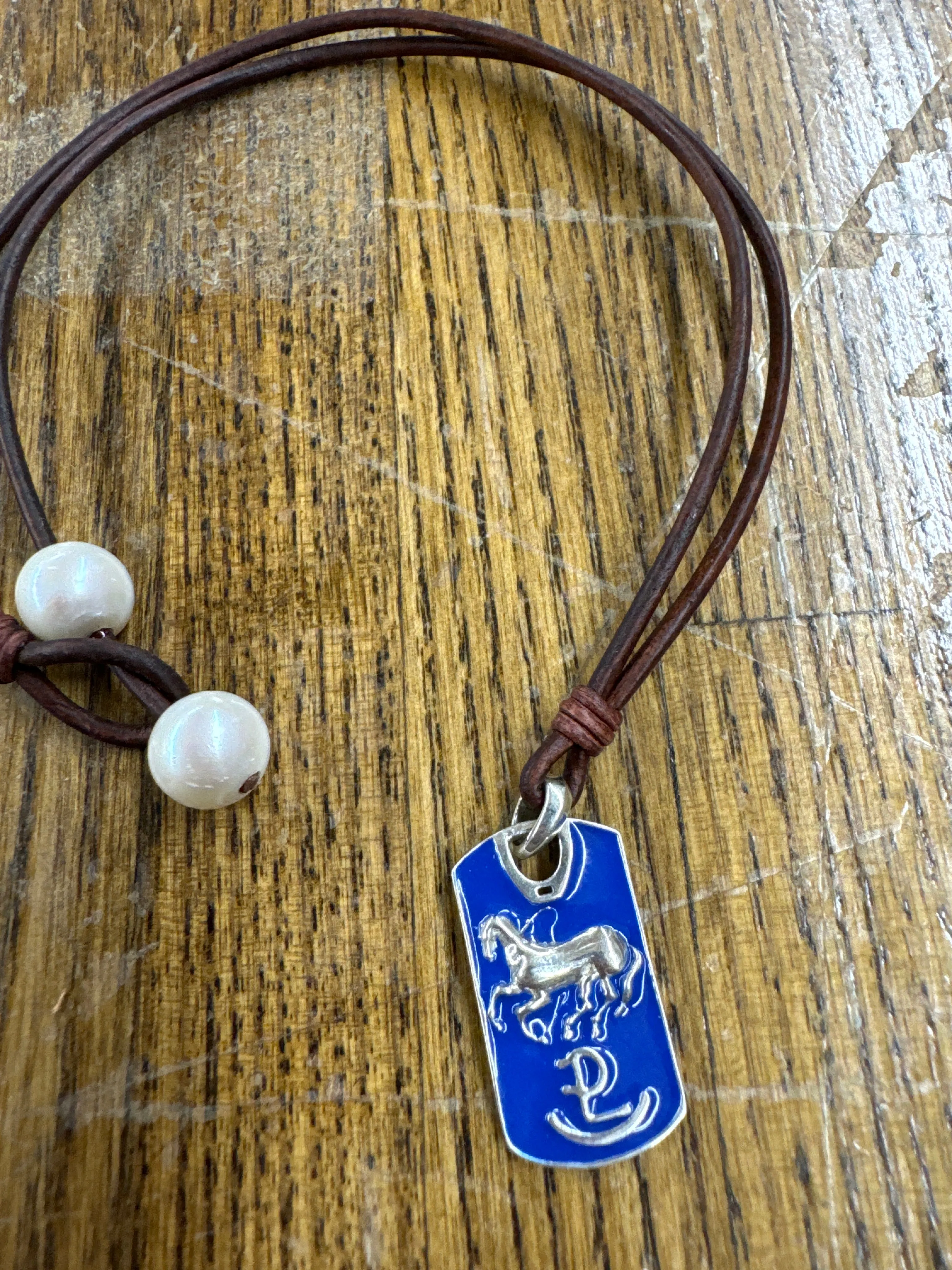 Blue Enamel Horse