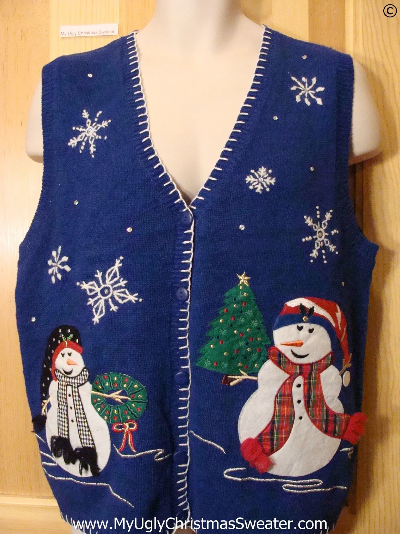 Blue Huge Festive Snowman Best Christmas Sweater