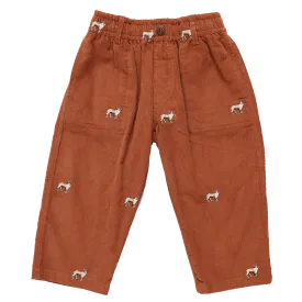 Boys Corduroy Jackson Pant - Dog Embroidery