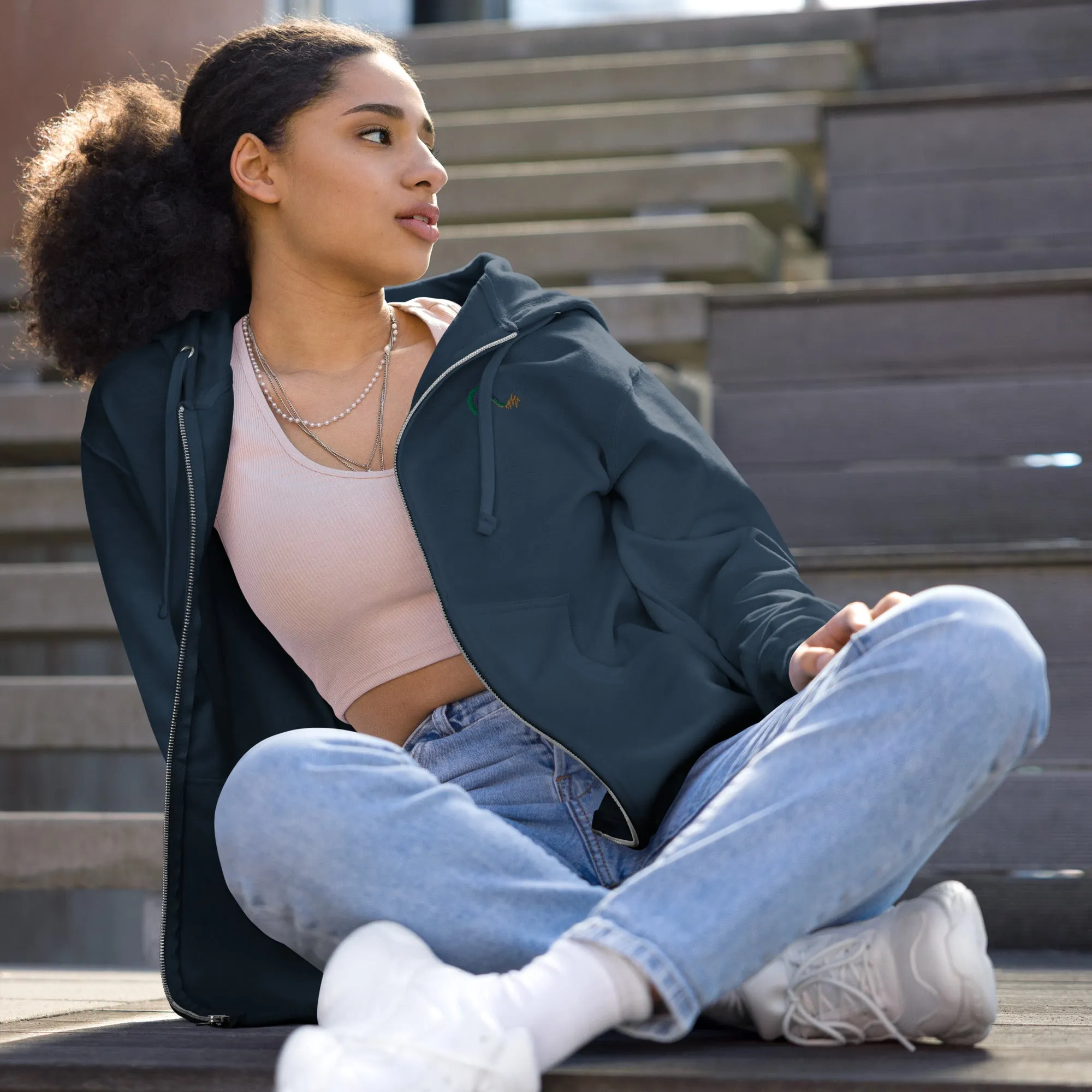 Bright Side Lifestyle Logo | Unisex fleece zip up hoodie