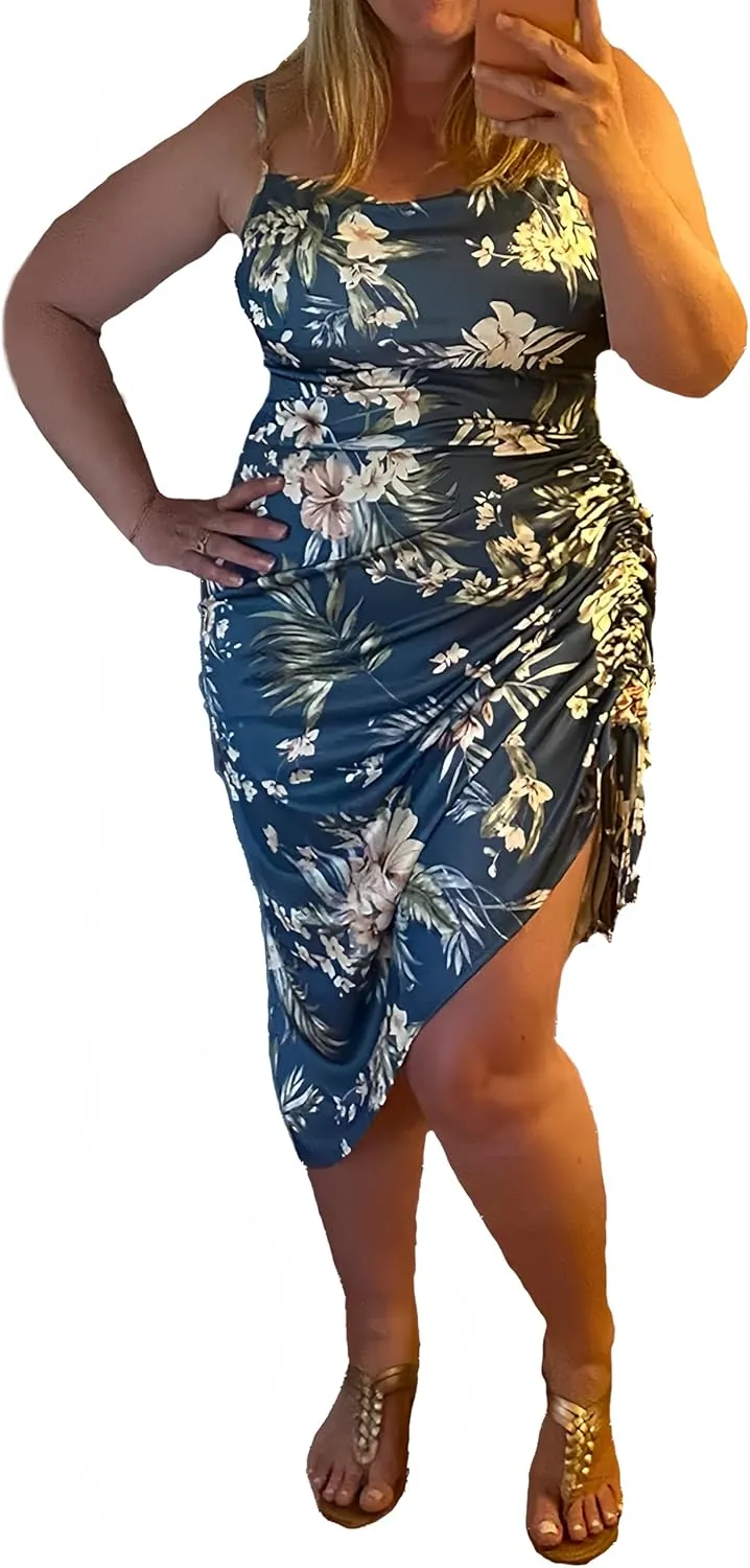 Club Dress Sexy Dress for Women Wedding Party Birthday Cocktail Spaghetti Strap Satin Side Ruched Midi Mini Dress