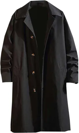 Coat For Men And Winter Casual Fashion Personality Windbreaker Coat Long Trench Coat Casual Blend Trench Coat Coat
