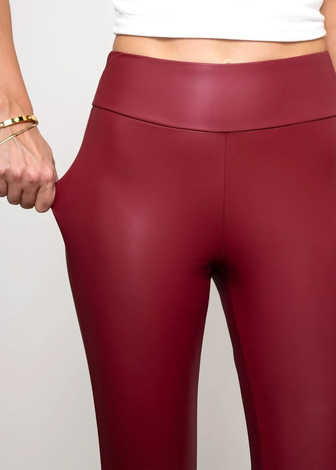 Conceited Leggings for Women in Luxe Velvet or Vegan Faux Leather - Available in Regular and Plus Size