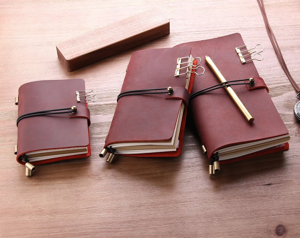 Custom Made 50 Handmade Refillable Leather Notebooks