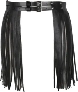 Degpum Fringe Belt for Women Leather Tassel Belt,Women Punk Waist Belt,Wide Tassel Waist Belt for Women,Fringe Dress Belt,Vintage PU Leather Waistband Belt Rocker Dance Performance Costume