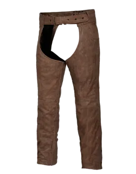 Distressed Brown Leather Chaps 720.ANT Chaps