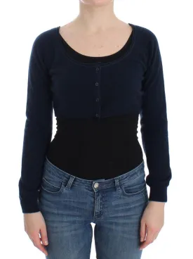 Ermanno Scervino Blue Cashmere Cardigan Sweater