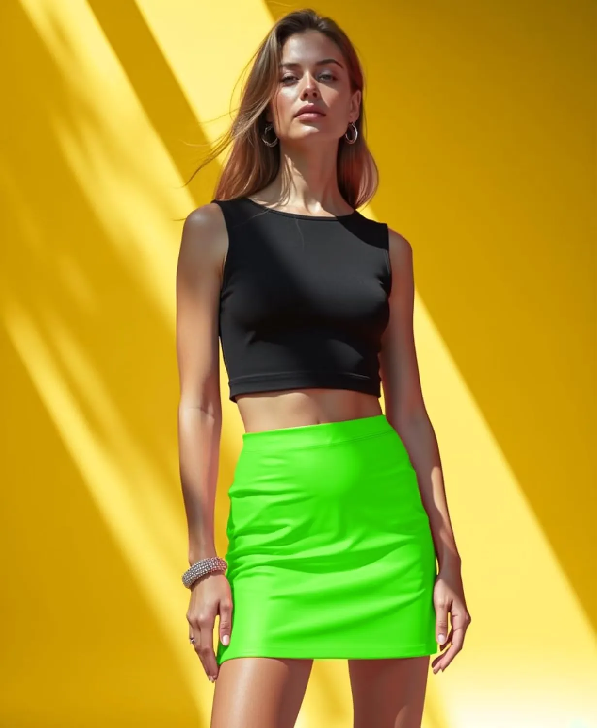 Faux Leather Mini Skirt, Womens Skort Bodycon Elastic Waistband Above The Knee Clubwear