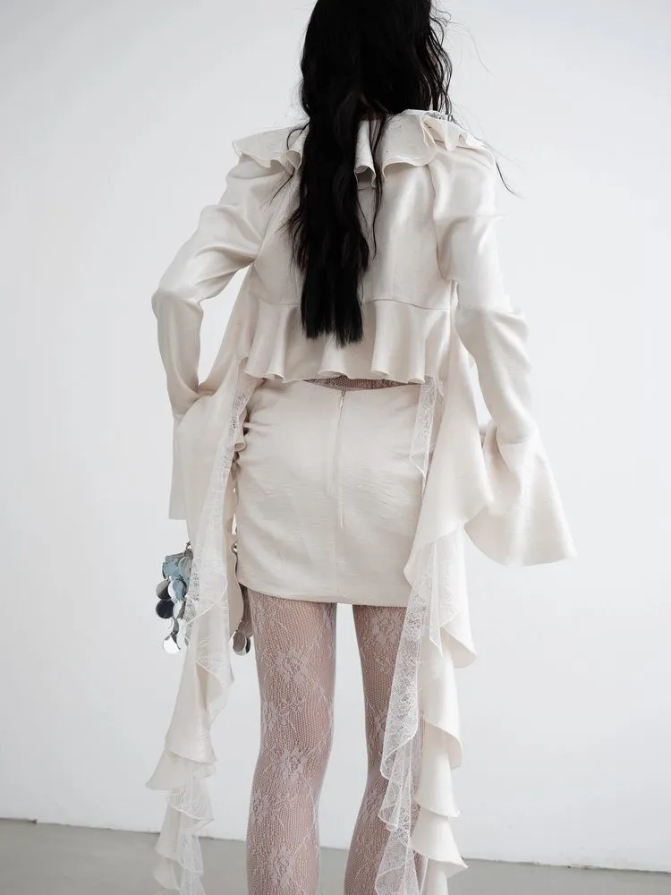Frilly top and skirt suit【s0000008521】