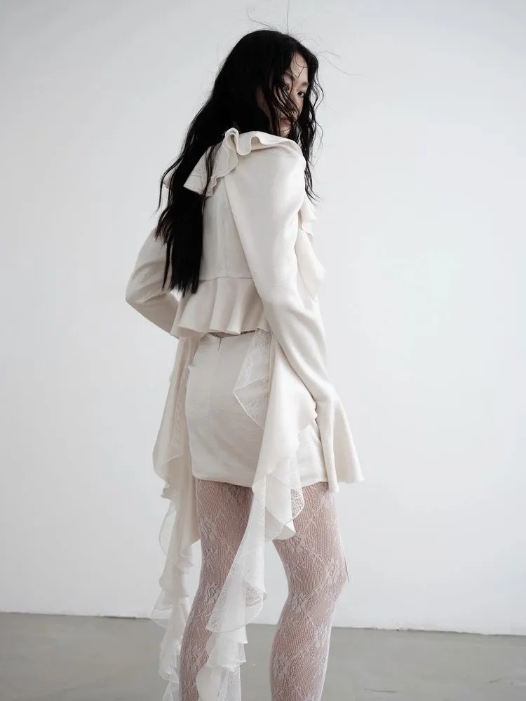 Frilly top and skirt suit【s0000008521】