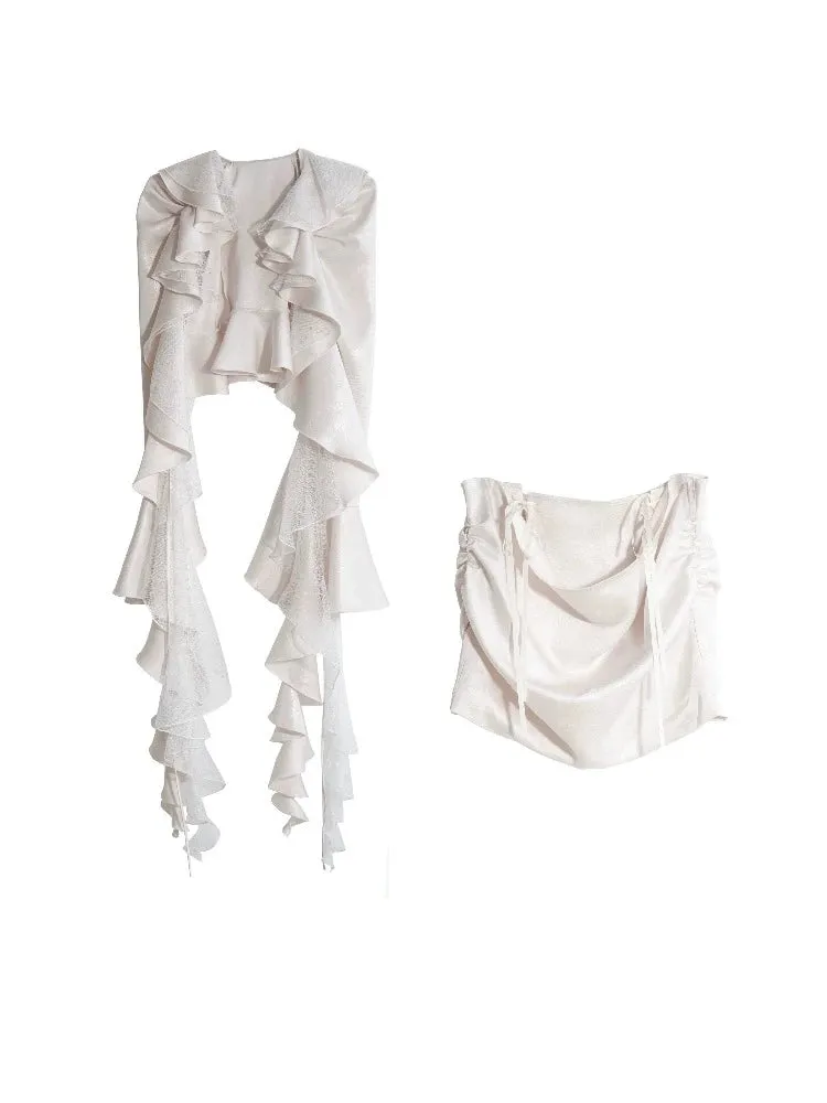 Frilly top and skirt suit【s0000008521】