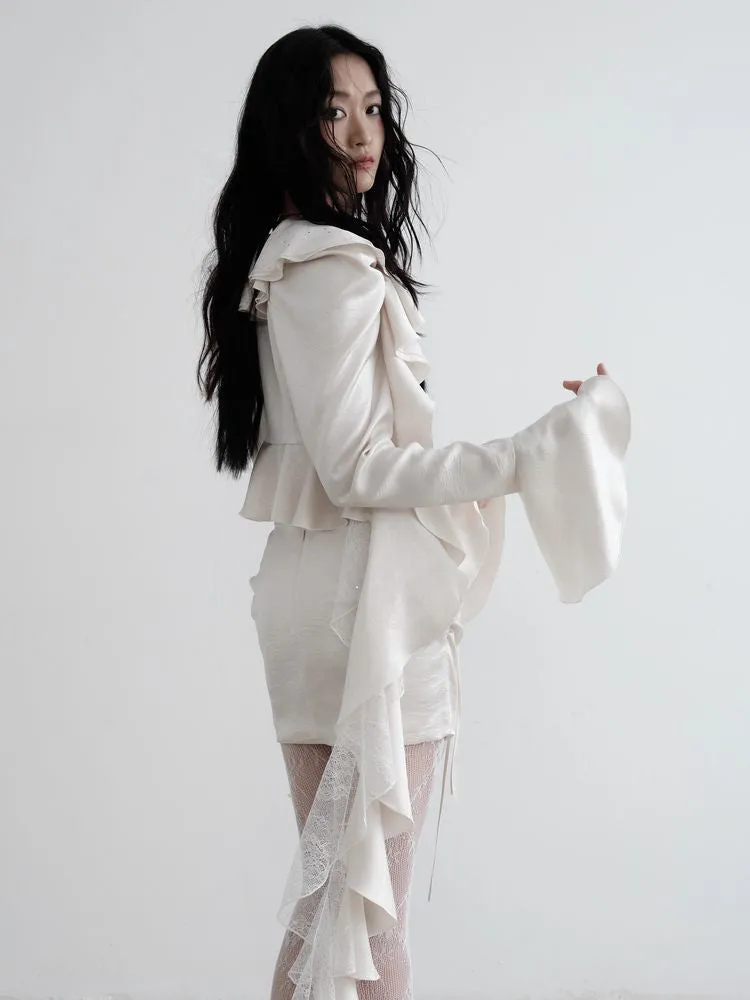 Frilly top and skirt suit【s0000008521】