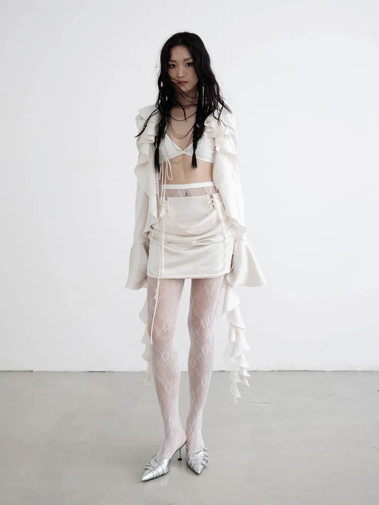 Frilly top and skirt suit【s0000008521】