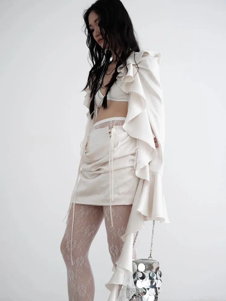 Frilly top and skirt suit【s0000008521】