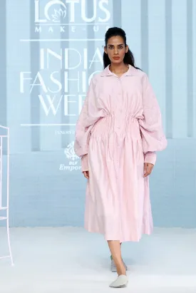 Hand Embroidered Blouson Sleeve Dress