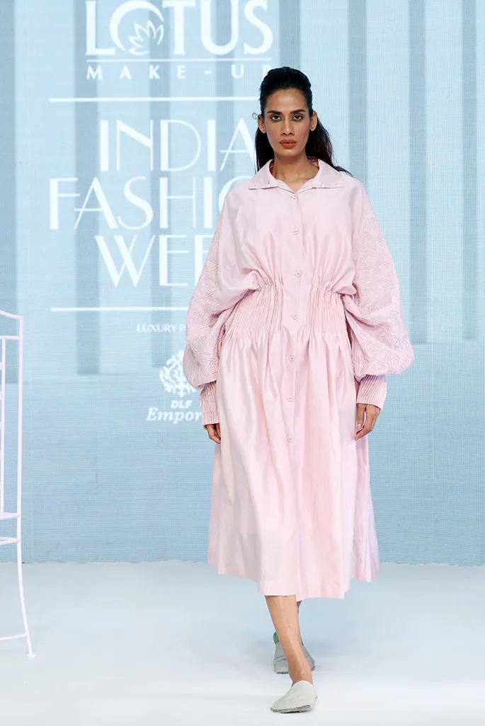 Hand Embroidered Blouson Sleeve Dress