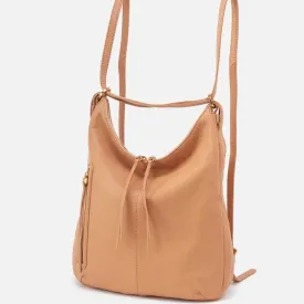 HOBO Merrin Leather Convertible Backpack In Sandstorm