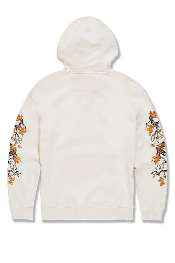 JORDAN CRAIG AVIARY FALL LEAVES EMBROIDERY HOODIE BONE