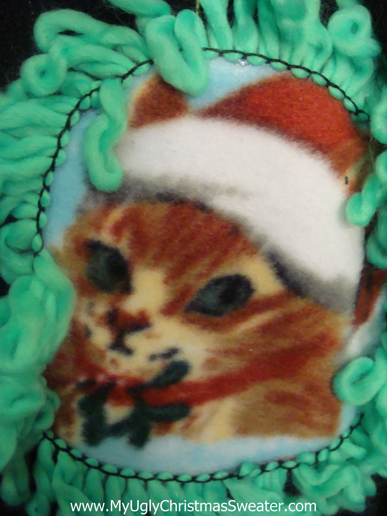 Kittens with Poinsettias and Matching Scarf Ugly Christmas Sweater