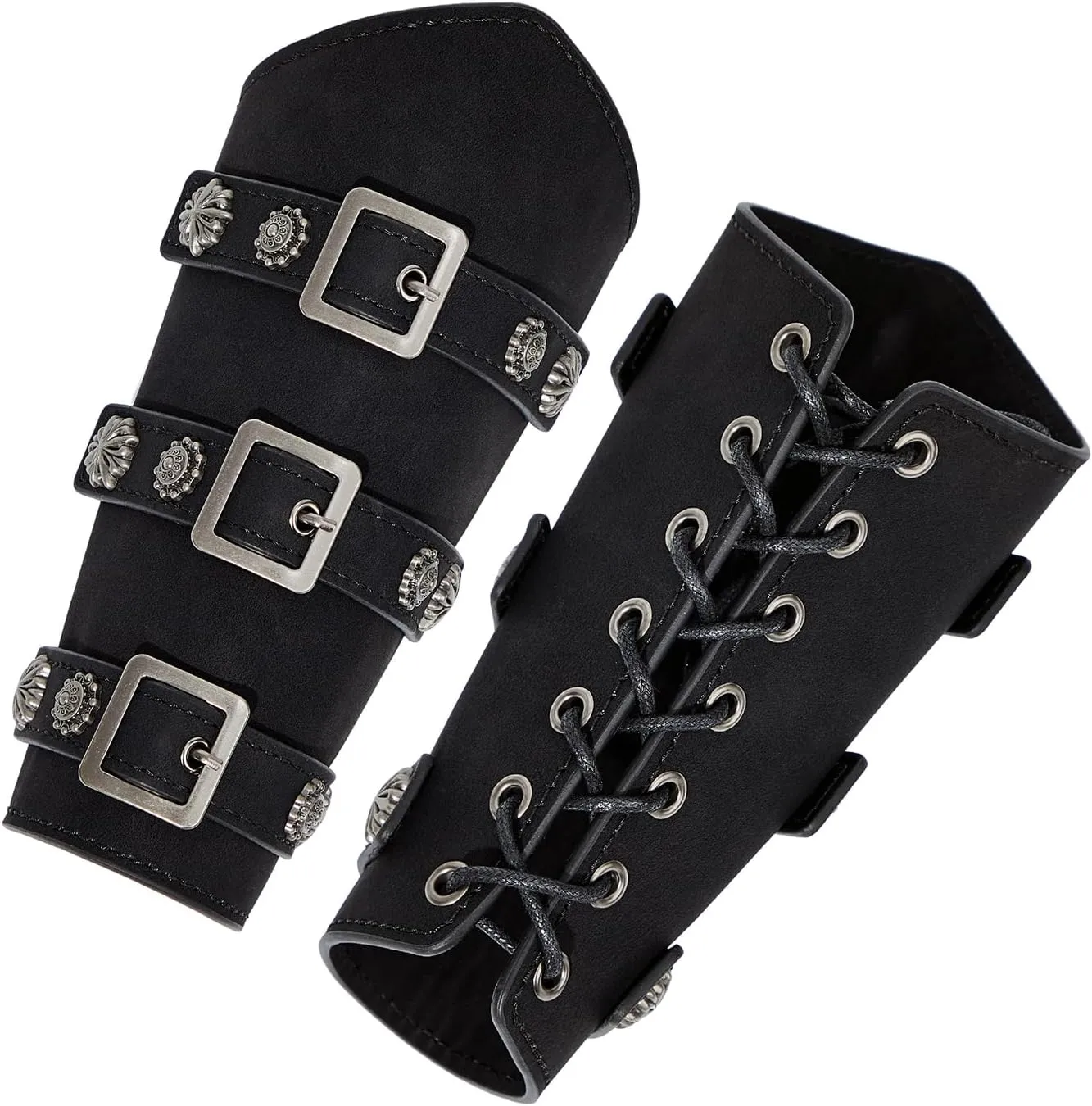Leather Gauntlet Wristband Medieval Bracers 1 Pair Viking Wrist Retro Renaissance Guards Vintage Costumes Accessories