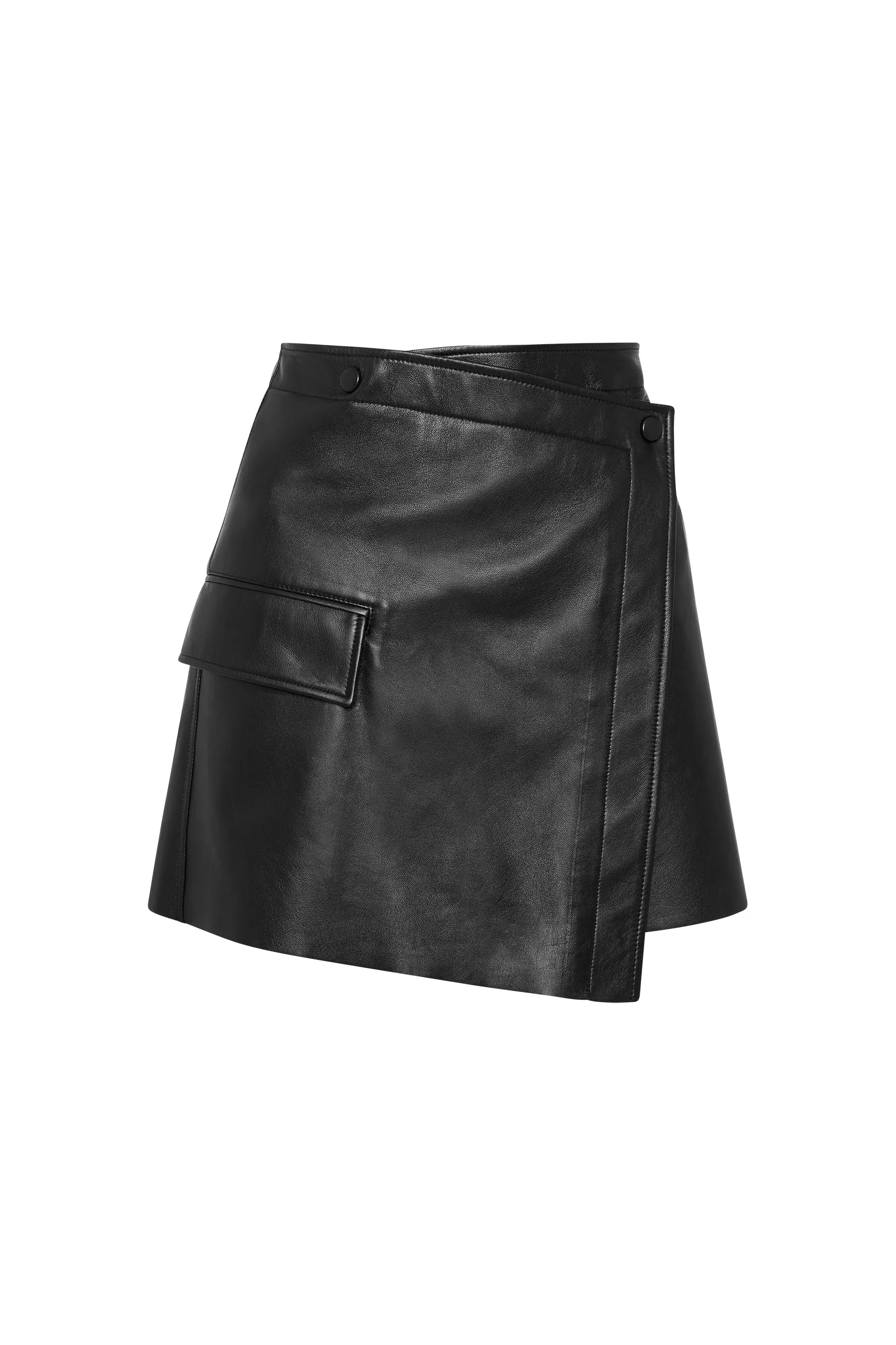 leather wrap mini skirt