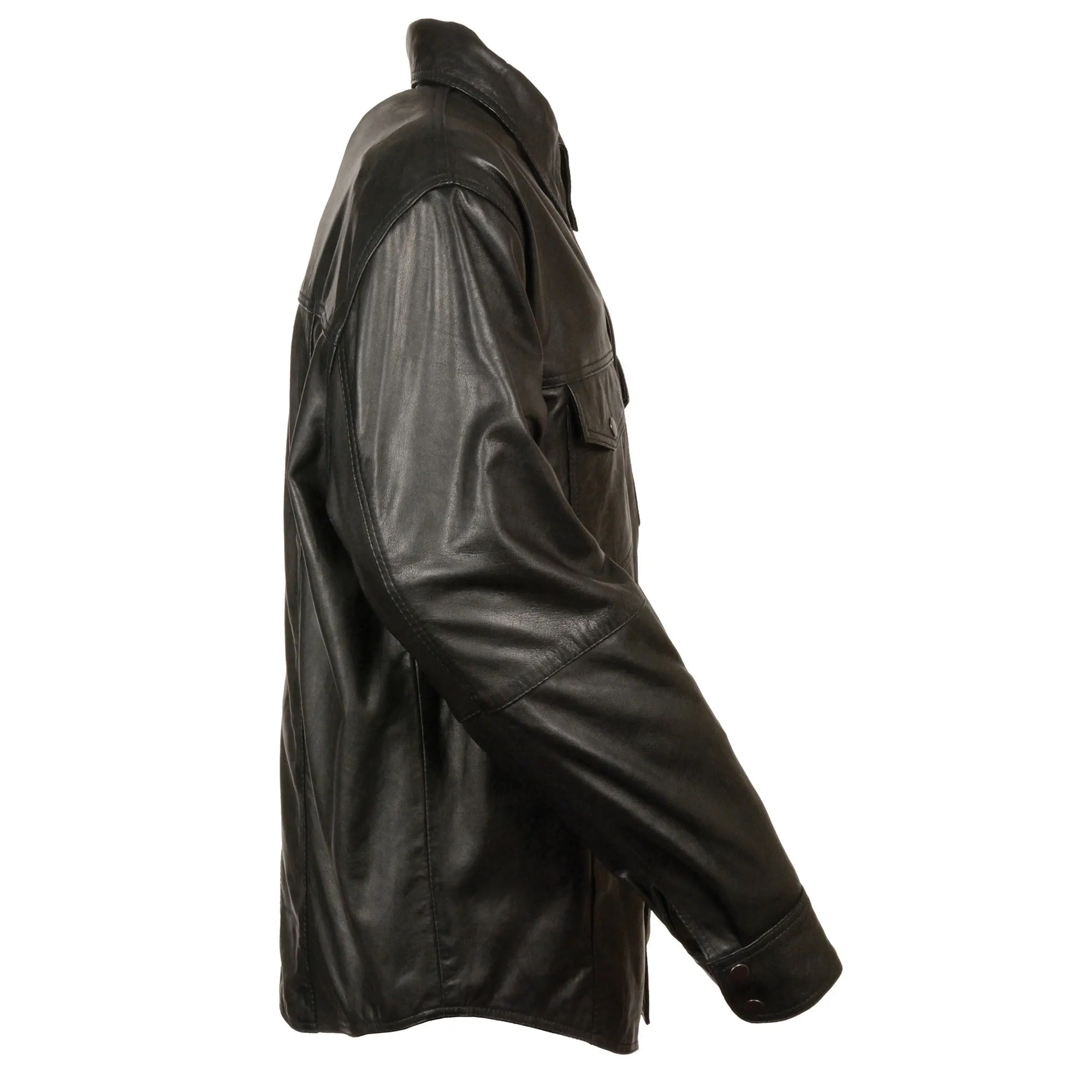 Men’s Black Lightweight Leather Shirt