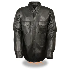 Men’s Black Lightweight Leather Shirt