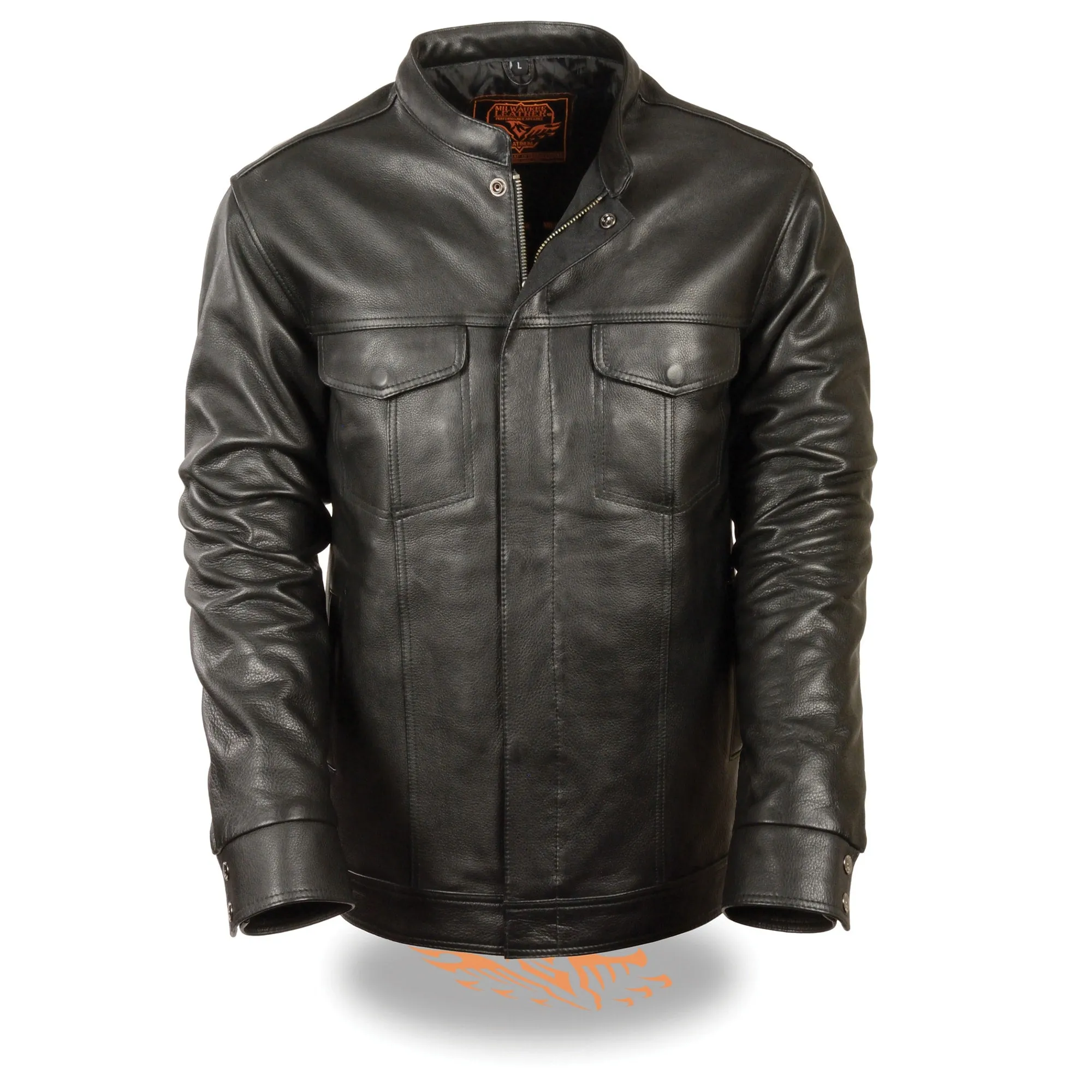 Men’s Club Style Cut Zipper/Snap Front Shirt Jacket