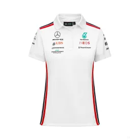 Mercedes Team Womens Polo, White, 2023