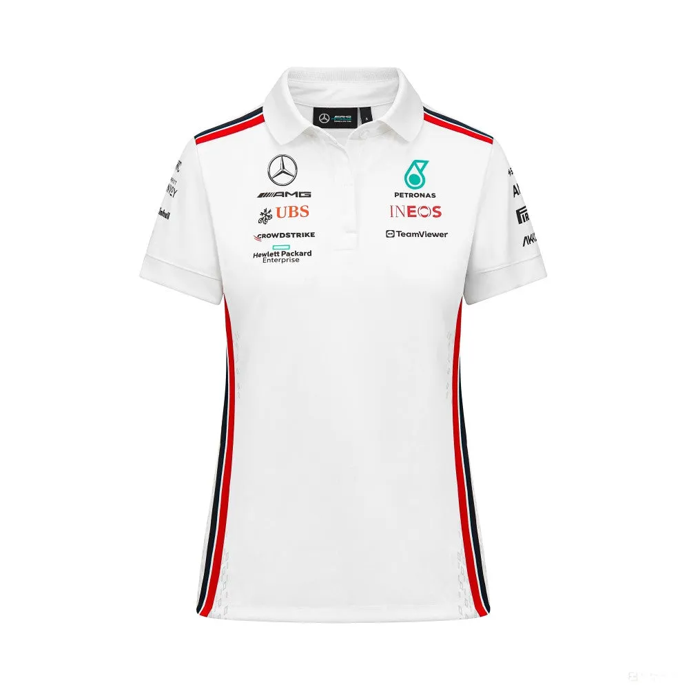 Mercedes Team Womens Polo, White, 2023