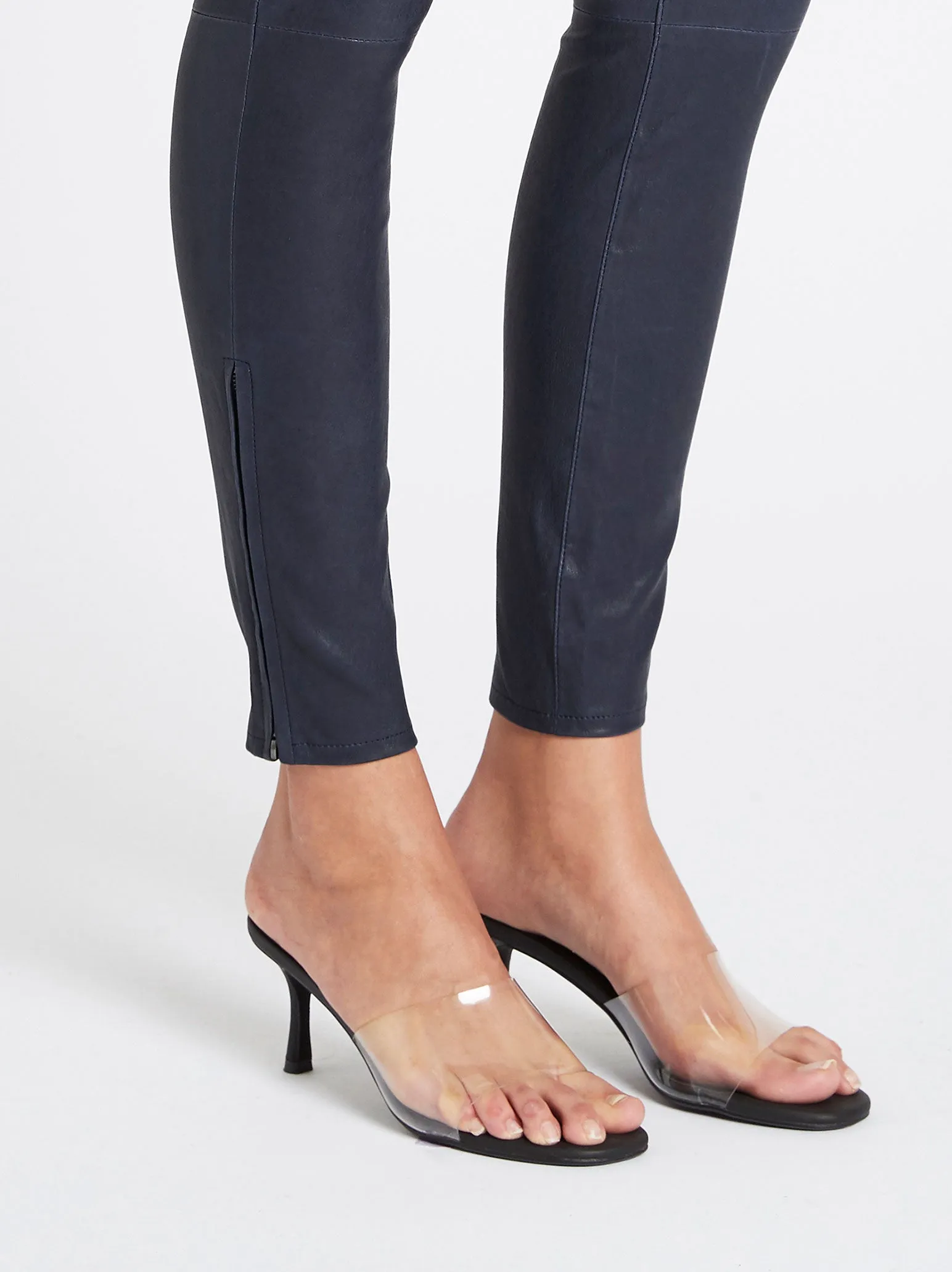 Mid Rise Skinny Leather Pant