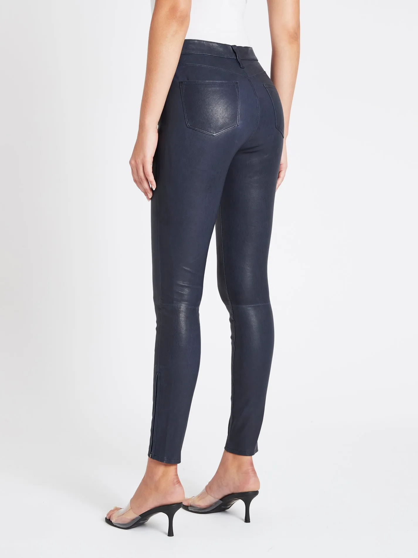 Mid Rise Skinny Leather Pant