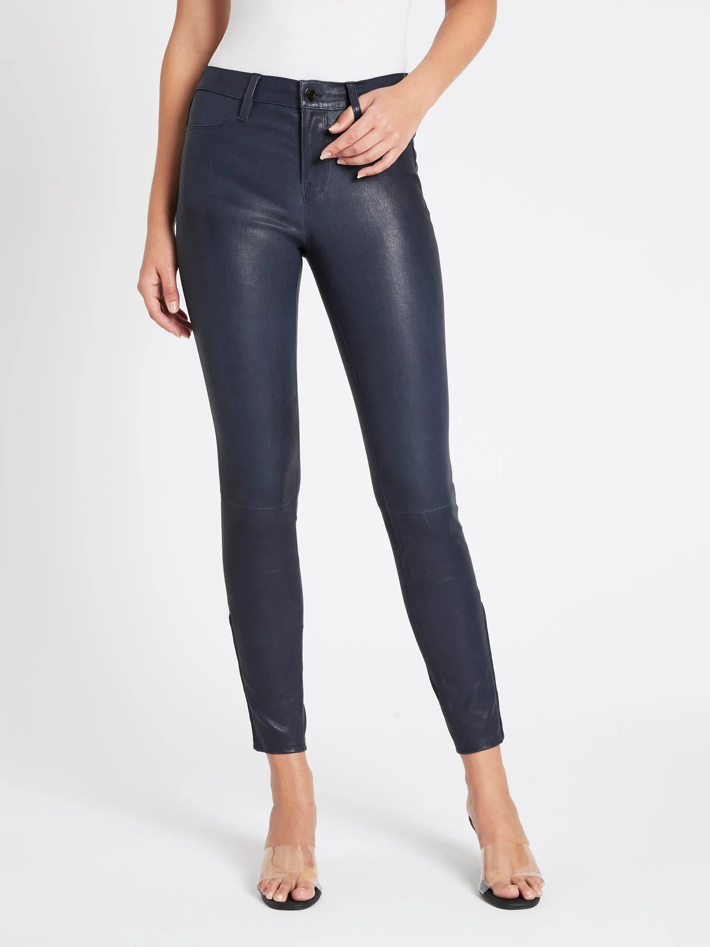 Mid Rise Skinny Leather Pant
