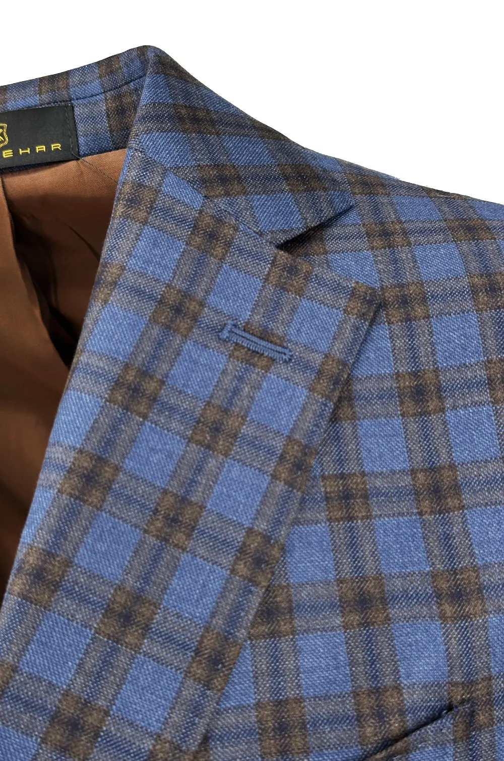 Navy and Brown Check Australian Merino Sport Coat