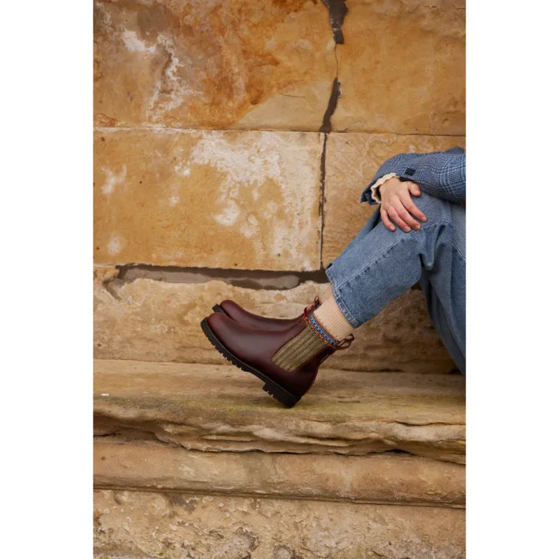 Penelope Chilvers Oscar Shearling Lined Ladies Leather Boots - Conker/Khaki