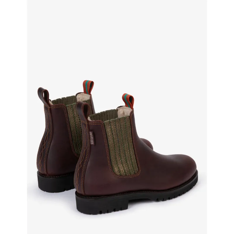 Penelope Chilvers Oscar Shearling Lined Ladies Leather Boots - Conker/Khaki