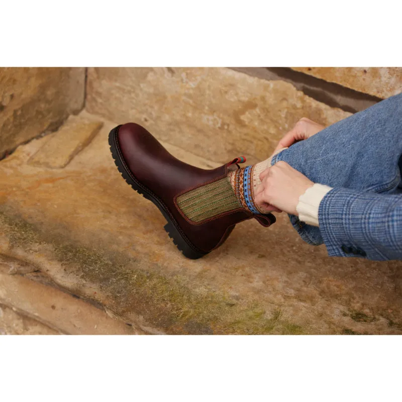 Penelope Chilvers Oscar Shearling Lined Ladies Leather Boots - Conker/Khaki