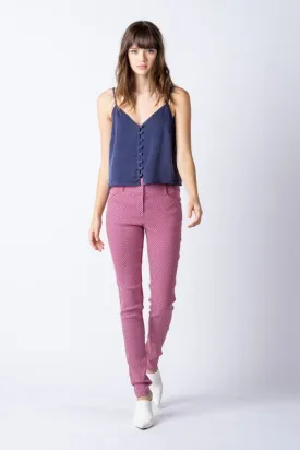 Pink Jacquard Skinny Pants