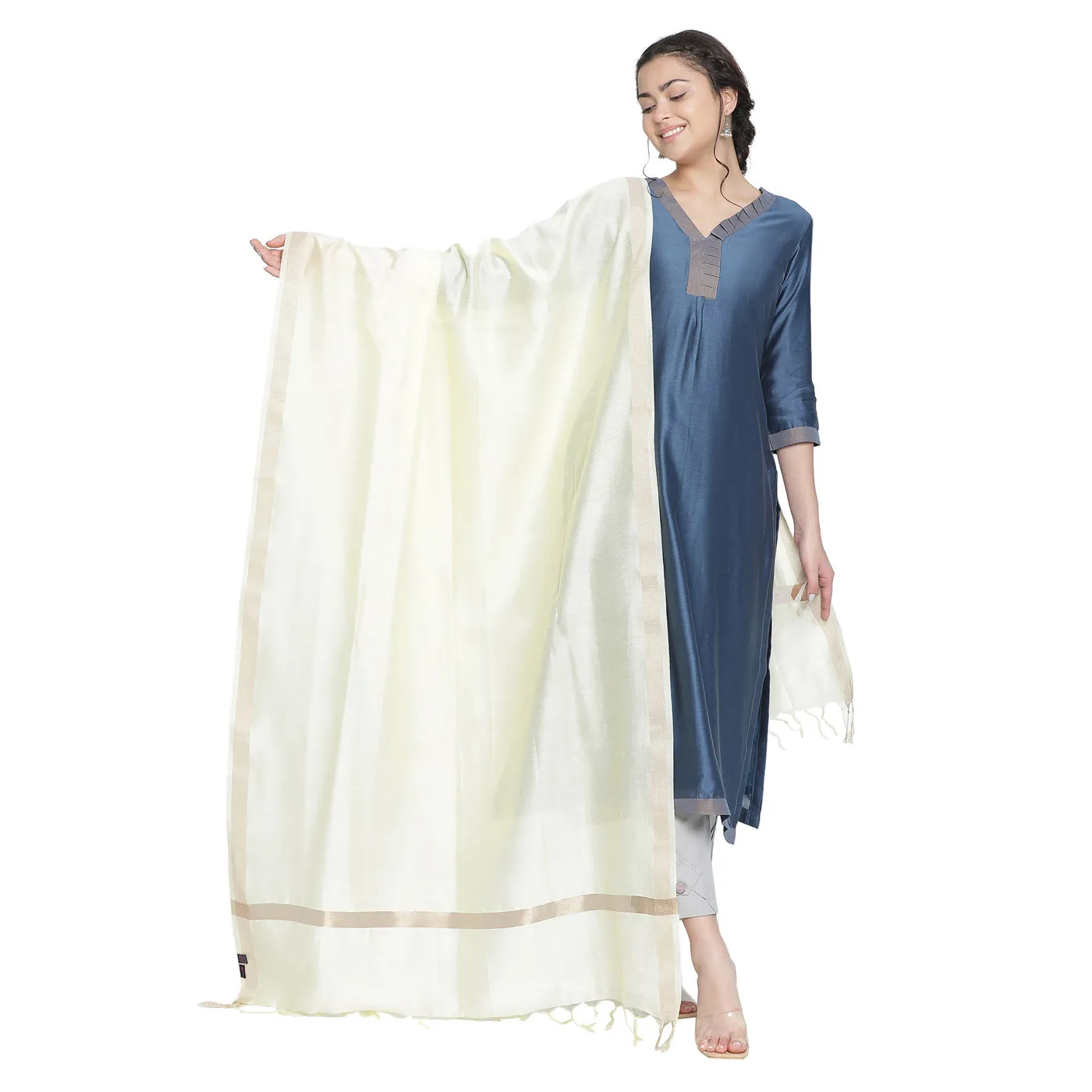 Plain Woven Cotton Silk Blend Unstitched Suit Co-ords Set