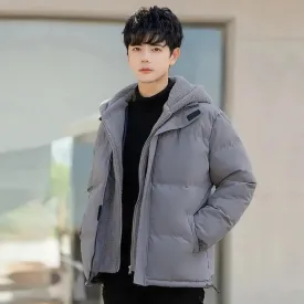 Polar Fleece Hooded  Winter Rain Puffer Jacket for Men