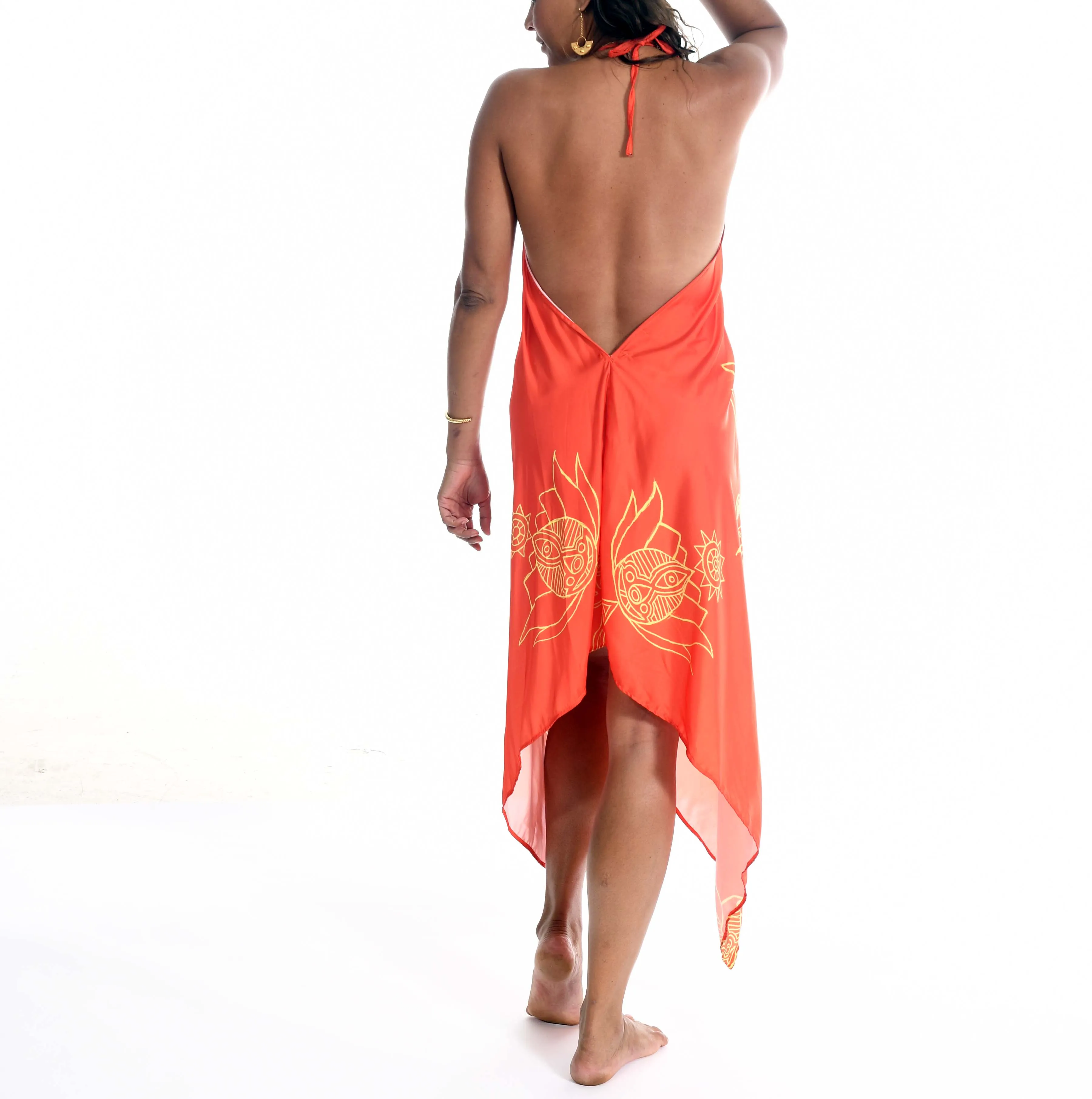 Red Alchemy Silk Scarf Dress